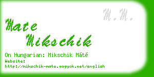 mate mikschik business card