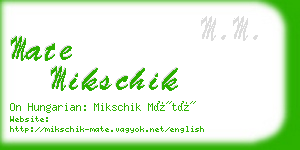 mate mikschik business card